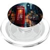 Wet London Iconic Red Phone Booth Clockt Wet London, iconica cabina telefonica rossa con torre dell'orologio PopSockets PopGrip per MagSafe