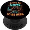 Sarcastic Gaming Cat Joke Retro Console Divertente Gatto Gamer Umorismo Videogioco Giochi di parole Meme Amante dei gatti PopSockets PopGrip Adesivo