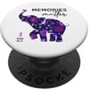 Alzheimer Ribbon Memory Support Walk Des Alzheimer's Awareness Nastro Viola Elefante Floreale Donne PopSockets PopGrip Adesivo