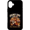Deer Coffee Lovers Cozy Custodia per iPhone 16 Plus Rainy Day Latte Deer Sedile Finestra