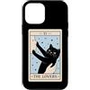 Funny Black Cat Tarot Card The Lovers Ca Custodia per iPhone 12 mini The Lovers Tarocco Carta Amante Gatto Strega Halloween Divertente