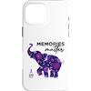 Alzheimer Ribbon Memory Support Walk Des Custodia per iPhone 16 Pro Max Alzheimer's Awareness Nastro Viola Elefante Floreale Donne
