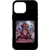 Halloween Glam Retro Vintage Comics Pop Custodia per iPhone 16 Pro Max T-Rex Vampire Undead Dinosaur Tyrannosaurus Spettrale Spaventoso