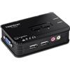 TRENDnet, TK-209K, Switch KVM USB a 2 Porte e Kit di Cavi con Audio, Gestione di Due PC, USB 1.1, Hot Plug, scansione Automatica, Tasti di Scelta Rapida, Compatibile con Windows e Linux