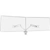 Mars Gaming MARM-PRO2, Supporto per Monitor Doppio con Doppia Molla a Gas fino a 27", Movimento Articolato 360° e Altezza Regolabile, Compatibile con VESA 75x75 e 100x100, Bianco