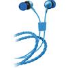 SBS Auricolari School indossabili Come Braccialetto con Cavo Jack da 3,5mm, Tasto Multifunzione per Musica e chiamate e Microfono, Blu