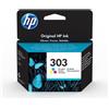 HP Cartuccia d'inchiostro HP 303, originale, tre colori, confezione da 3, ciano magenta giallo, per Envy Photo 6220 6230 7130 7134 7830