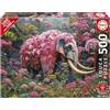Educa - Puzzle 500 pezzi per adulti | Elefante floreale. Include colla Fix Puzzle. Dimensioni: 48 x 34 cm. Da 11 Anni (20228)