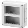 GEWISS - GW27023 Contenitore per Apparecchi System, Verticale Protetto, 8 Posti, Modulo 4X2, Grigio Ral 7035, IP40