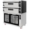 Forno Pizza elettrico 2 camera. Capacità 9+9 pizze Ø 35 cm. Con cella di lievitazione e cappa aspirante