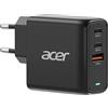 ACER CARICABATTERIA ACER 67W Gan Charger 3 Porte, 2×USB-C + USB-A, Nero