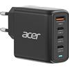 ACER CARICABATTERIA ACER 100W Gan Charger 4 Porte, 3×USB-C + USB-A, Nero