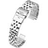 ROUHO Cinturino Orologio Acciaio Inox Bracciale Metallo Solido 18mm 20mm 22mm 24mm Estremità Diritta Ricambio Sezioni Lucide Satinato for Breitling Navitimer