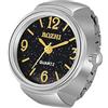 JewelryWe Orologio da dito da uomo e donna con elastico rotondo,anello orologio al quarzo semplice,regalo