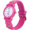 Zerodis Bambini Cartoon Orologio, carino squisito modello bambini orologio da polso impermeabile in silicone per bambini bambino bambino ragazzi ragazze 3-12 anni, rosso rose, cinghia