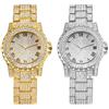 Lancardo Orologio da Polso Uomo Donna al Quarzo con Cinturino in Lega Quadrante Numeri Romani Decorativo a Strass Stile Semplice ed Elegante alla Moda Colore Oro ed Argento Regalo Perfetto