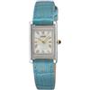 Seiko Orologio classico al quarzo da donna, in acciaio inox, 19 mm, cinturino in pelle, blu, 3 bar, quadrante: bianco, SWR101P1