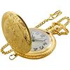 Tiong Brillant Chiffres Arabes Montre de Poche Quartz Homme Cadeau Montre de Poche Mouvement Quartz Homme avec chaîne, Arabe