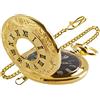 Tiong Brillant Chiffres Arabes Montre de Poche Quartz Homme Cadeau Montre de Poche Mouvement Quartz Homme avec chaîne, Arabe