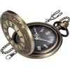 Tiong Brillant Chiffres Arabes Montre de Poche Quartz Homme Cadeau Montre de Poche Mouvement Quartz Homme avec chaîne, Arabe