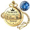 Tiong Orologio da tasca da uomo Orologio classico vintage con pendentea mio figlio Orologio da regalo per padre madre figlio Orologio con collana con catena