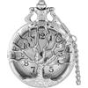 Tiong Van Gogh Starry Night Moon Hollow Cassa Argento Quarzo Numeri Romani Orologio da Tasca Regalo di Natale per Uomini Donne (con Borsa Regalo)