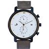 Opis Technology UR-M2 Cronografo da Polso Uomo in Legno e Metallo | Quattro quadranti, cinturino in pelle, cassa leggera. Idea regalo vintage, chiusura a fibbia.