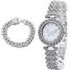 richhut Orologio di Lusso con Diamanti per Bambine - Iced Out Bling Placcato in Oro 18K/Platino - Quadrante Motivo Farfalla 29mm Cinturino 19,5cm - Scatola Regalo - Opzionale con Catena Cubana