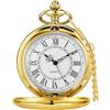 Tiong Classico Liscio Vintage Quarzo Orologio Da Tasca Argento Acciaio Mens Donna con 14 Iinch Catena Orologio Da Tasca Migliori Regali