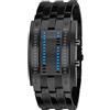 AHATECH Orologio da polso da uomo, con luce a LED per la visualizzazione di data e ora, acciaio inox, antiurto, certificato secondo lo standard militare, alla moda, con circuito binario