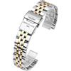 ROUHO Cinturino Orologio Acciaio Inox Bracciale Metallo Solido 18mm 20mm 22mm 24mm Estremità Diritta Ricambio Sezioni Lucide Satinato for Breitling Navitimer