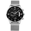 Unendlich U Infinite U-Watches per Gli Uomini Moda Sport Impermeabile al Quarzo Orologio Quadrante Nero Orologio da Polso in Acciaio Inox Cronografo Calendario Business Watch per uomo Puntatore Luminoso