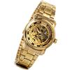 Lancardo Orologio da Polso Uomo Meccanico Automatico Quadrante Numeri Romani Custodia Posteriore Trasparente Colore Oro