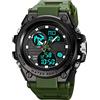 GBB Orologio digitale da uomo, sportivo, impermeabile, per attività all'aperto, con sveglia/timer, multifunzione, a LED, doppio display, orologio da polso da uomo