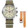Sugess Cronografo Orologi meccanici da uomo ST1901 Movimento meccanico Orologi da polso a carica manuale Zaffiro Specchio acrilico Orologi Polit impermeabili(40MM Verde e Marrone)