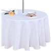 Fitable Tovaglia per esterni e interni, lavabile, impermeabile, senza pieghe, con cerniera e foro per ombrello, per primavera/estate/festa/picnic/barbecue/patio, colore bianco 60R