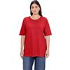 Ulla Popken Maglia dal Taglio Morbido con Scollo Rotondo e Mezze Maniche 486910