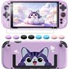 WAXITY Switch 2 Cute Case Protector, Dockable Cover Shell per Nintendo 2 | Custodia per Nintendo Switch 2 con protezione schermo e impugnatura per il pollice, custodia rigida in policarbonato con
