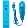 OSTENT 2 in 1 Controller Remoto Incorporato Motion Plus + Nunchuk per Nintendo Wii gioco - Blu