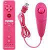 OSTENT 2 in 1 Controller Remoto Incorporato Motion Plus + Nunchuk per Nintendo Wii gioco - Rosa