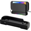 Lazmin112 Dock Con Ventola Di Raffreddamento Per Console, 3 Velocità Regolabili, 8 Modalità Di Illuminazione Rgb, Flusso d'Aria Aperto, Doppia Ventola Con Montaggio a Parete