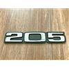PEUGEOT 205 LOGO SIGLA EMBLEMA FREGIO STEMMA SCRITTA TARGHETTA BADGE PLACCA NOME