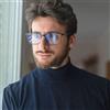 ZENOTTIC Occhiali da lettura alla moda con luce blu per uomo, lettori sportivi con montatura quadrata, occhiali per computer antiriflesso