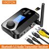 VIKEFON Trasmettitore audio Bluetooth 5.0 Ricevitore Scheda SD Chiamata in vivavoce Adattatore wireless stereo RCA SPDIF Jack Aux da 3,5 mm per TV PC Auto