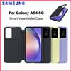 SAMSUNG Custodia a portafoglio originale Samsung Smart View per Galaxy A54 5G S-View Custodia a portafoglio con vibrazione EF-ZA546