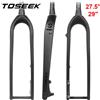 TOSEEK Forcella rigida per mountain bike in fibra di carbonio completa 27.5/29 pollici MTB Forcella anteriore per bicicletta Freno a disco Forcella dura Accessori per ciclismo
