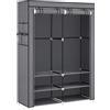 SONGMICS Armadio, Armadio Portatile in Tessuto, 45 x 127 x 176 cm, 2 Barre Appendiabiti, Ripiani e 4 Tasche Laterali, Spazioso per Camera da Letto, Soggiorno, Grigio