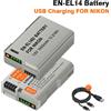 PALO EN EL14 EL14a EN-EL14 EN-EL14a Batteria per fotocamera USB 1650mAh per Nikon P7000 P7800 D3100 D3400 D3500 D5100 D5300 D5600 P7700