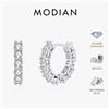 MODIAN D Colore Scintillante Moissanite Fibbie per le orecchie Lab Diamond 925 Sterling Silver Orecchini a cerchio di lusso per le donne Gioielli Regali