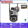 PEGATAH WIFI 4K 8MP Doppia Lente 20/50X Zoom PTZ Telecamera di Sicurezza Telecamera di Sorveglianza Esterna 393ft Visione IR Ultra Lunga ONVIF ICSEE APP